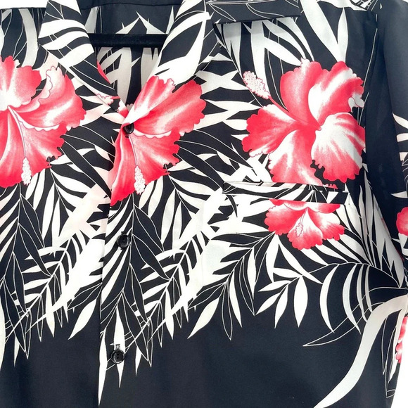 Hilo Hattie Vintage Men's Hawaiian Button Down Short Sleeve Shirt Black‎ Medium - Picture 2 of 6